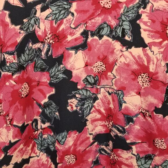 Babaton Aritzia Patricio Floral Shift Dress Short Sleeve Pink Navy Blue Size 8 - Picture 9 of 9